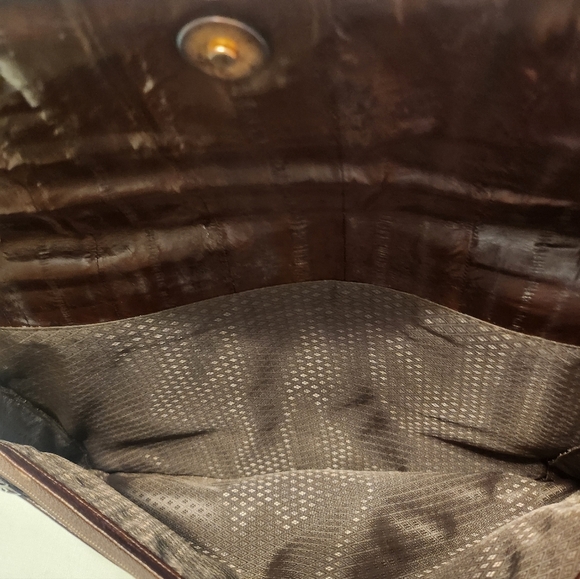 Vintage Espresso Brown Eelskin Clutch - Picture 10 of 16
